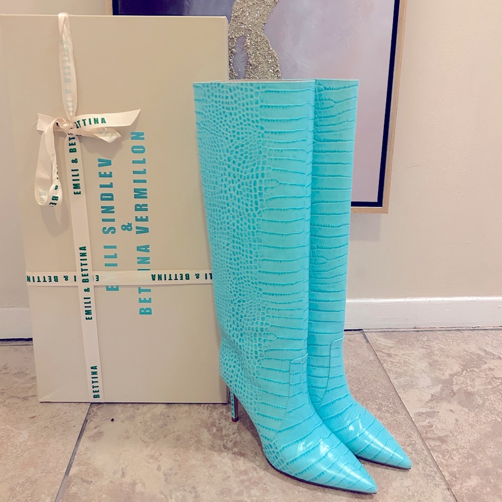 NEW Bettina Vermillon Josefine Turquoise Boots 39.5